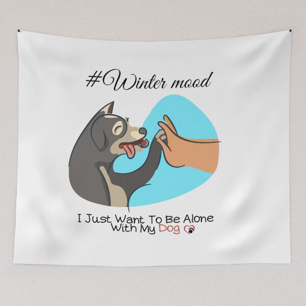 Item preview, I Just Want To Be Alone With My Dog - Trendy Wintermood Dog Design Gift Idea For Dog and Winter Lovers designed and sold by Prince - Bestseller ★★★★★.