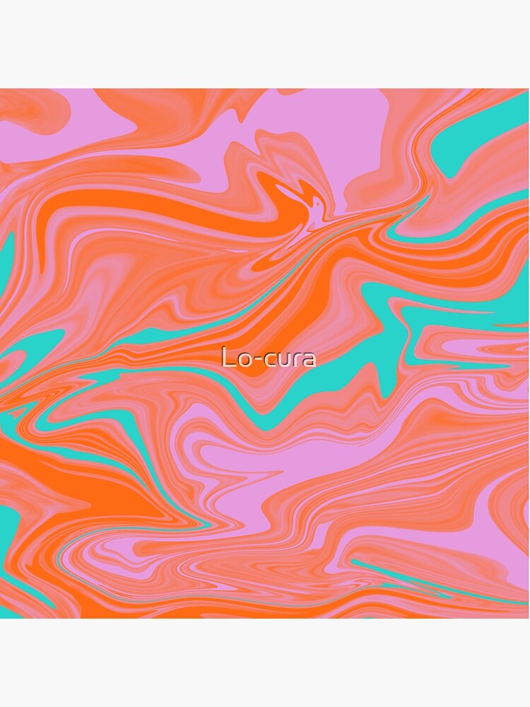 Imagen 4 de 4, Cojín con la obra Fluido abstracto contraste azul lila coral, diseñada y vendida por Lo-cura.