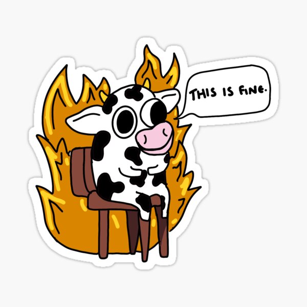 Item preview, Cow In Flames designed and sold by pinkc0w.