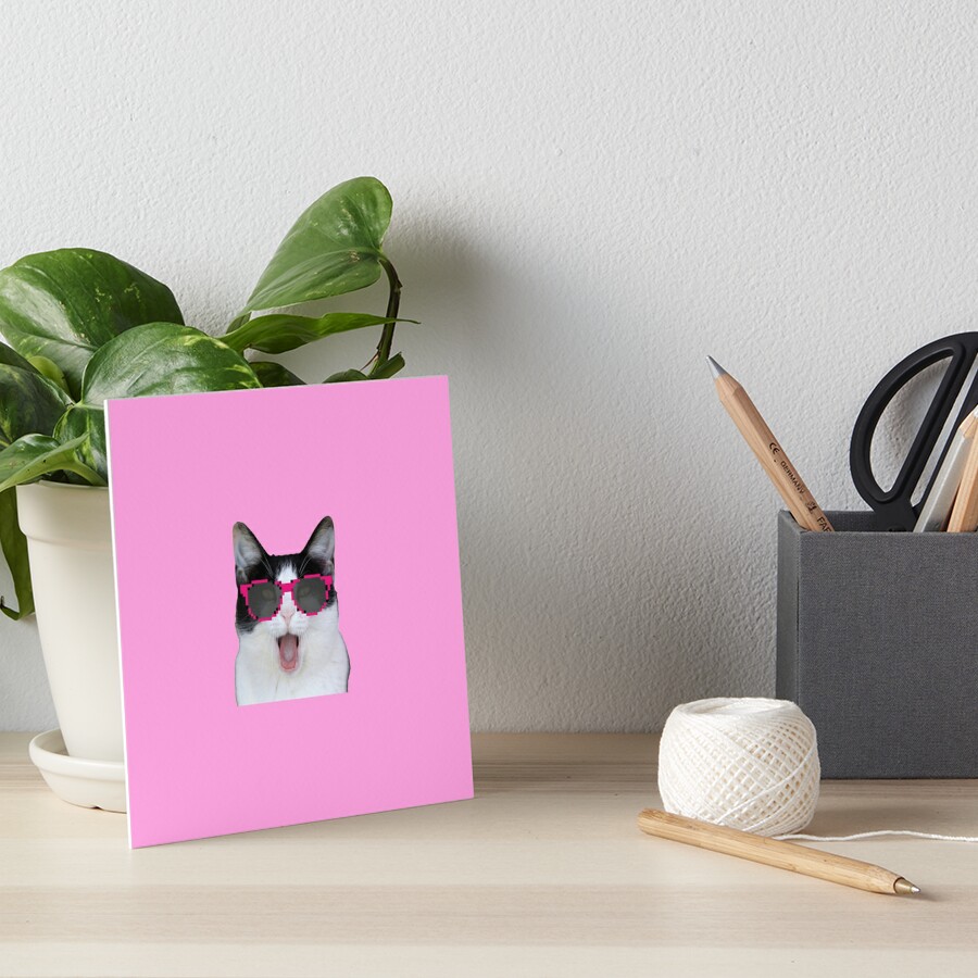 Beluga Discord Beluga Cat Pixel Pink Glasses Art Board Print For Sale By Diensdesign 