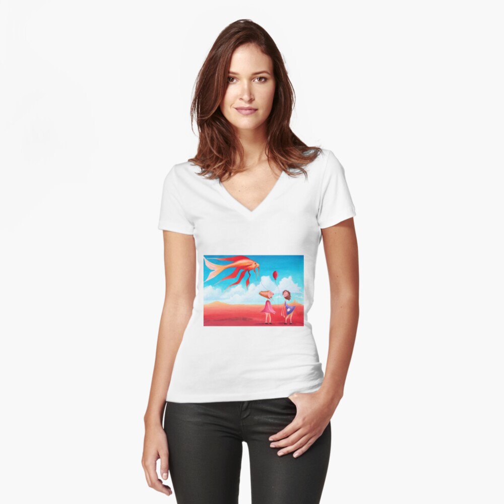 Item preview, Fitted V-Neck T-Shirt designed and sold by BeckmogArt.