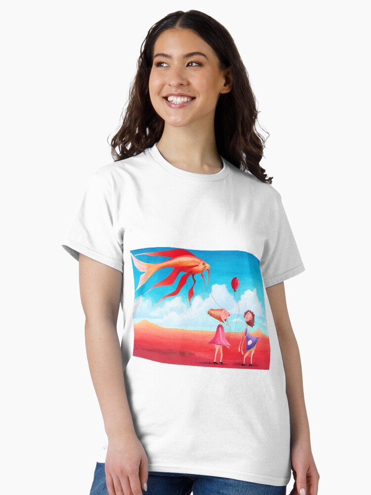 Thumbnail 2 of 7, Classic T-Shirt, Goldfish Balloon designed and sold by BeckmogArt.