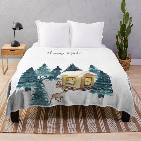 Item preview, Wintermood Happy Winter Cabin Illustration - Trendy Wintermood Wooden Cabin Design Gift Idea For Winter Lovers designed and sold by Prince - Bestseller ★★★★★.