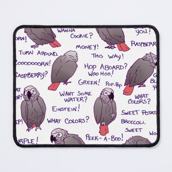 Item preview, African Grey Parrot Einstein Funny Quotes designed and sold by joannjgobo08.