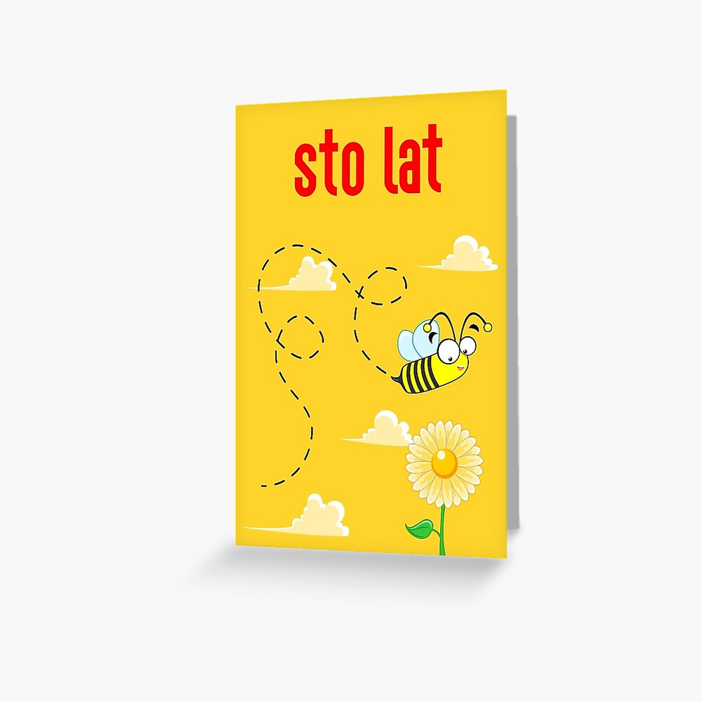  sto Lat Happy Birthday In Polish Polish Birthday Card Busy Bee 