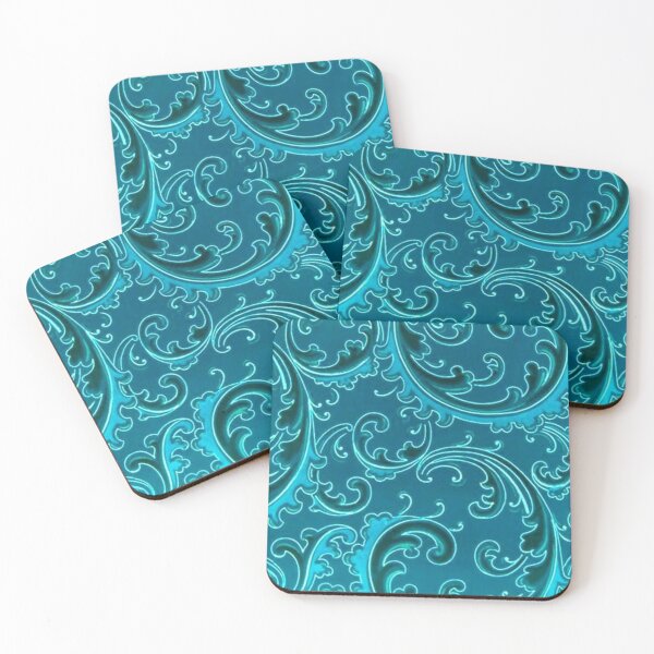 Item preview, Vintage Swirls Curlicue Teal Turquoise Peacock designed and sold by SaraValor.