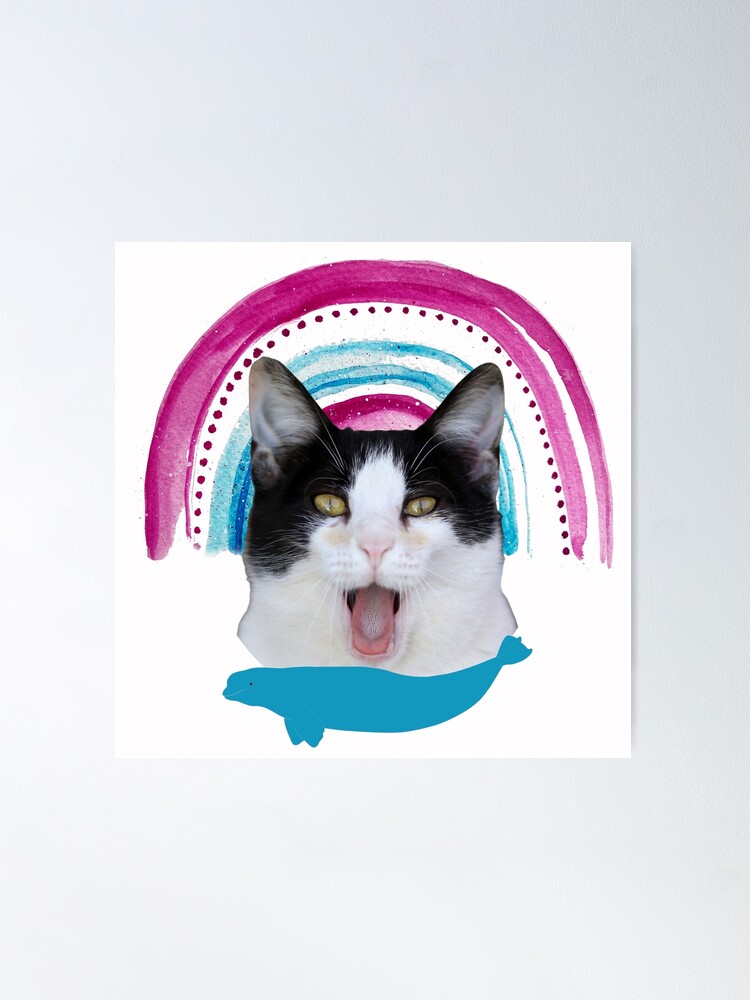 Beluga Discord - Beluga Cat - Pixel Pink Glasses Poster for Sale by  DiensDesign