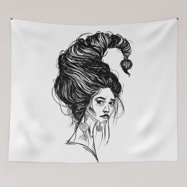 Item preview, Portrait Woman Scorpio Zodiac Tattoo designed and sold by Mothartink.