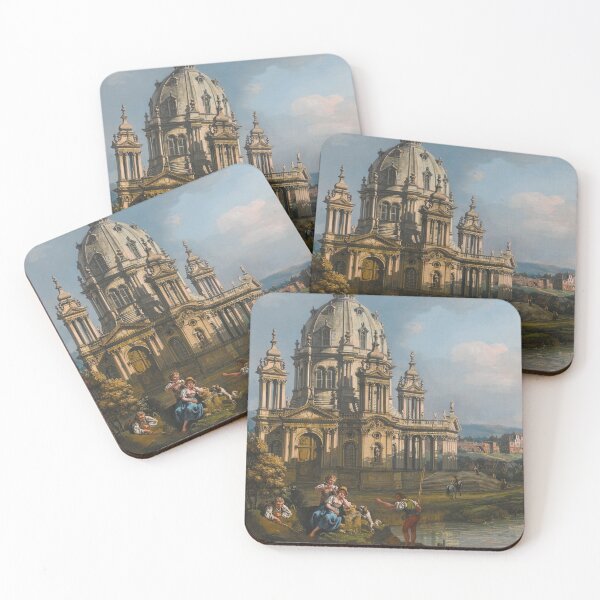Item preview, A Capriccio River Landscape with a Church (1765) - Bernardo Bellotto designed and sold by SALON DES ARTS.