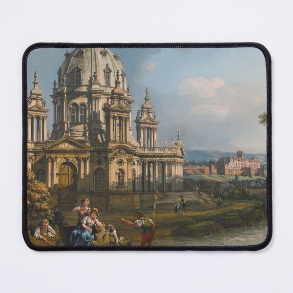 Item preview, A Capriccio River Landscape with a Church (1765) - Bernardo Bellotto designed and sold by SALON DES ARTS.