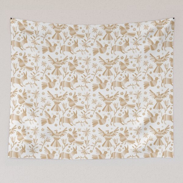 Item preview, otomi, beige otomi texture, neutral colors, mexican otomi, mexican art, light brown, mexican craft, mexican folk, otomi texture, mexican pattern, flowers, birds, animals, gray texture designed and sold by Terevela.