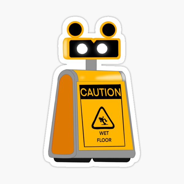 Vista previa del artículo con la obra «bot de precaución», diseñado y vendido por moistmayonnaise.