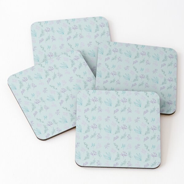 Item preview, Lavender Green Teal Summer Flowers Pattern designed and sold by Missing In Art.