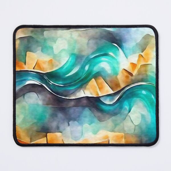 Item preview, Abstract teal waves designed and sold by siwabudda.