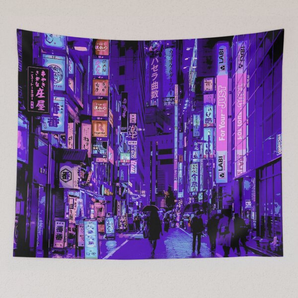 Aperçu de l'œuvre Nuits de néon violet de Shinjuku créée et vendue par emiliapapaya.