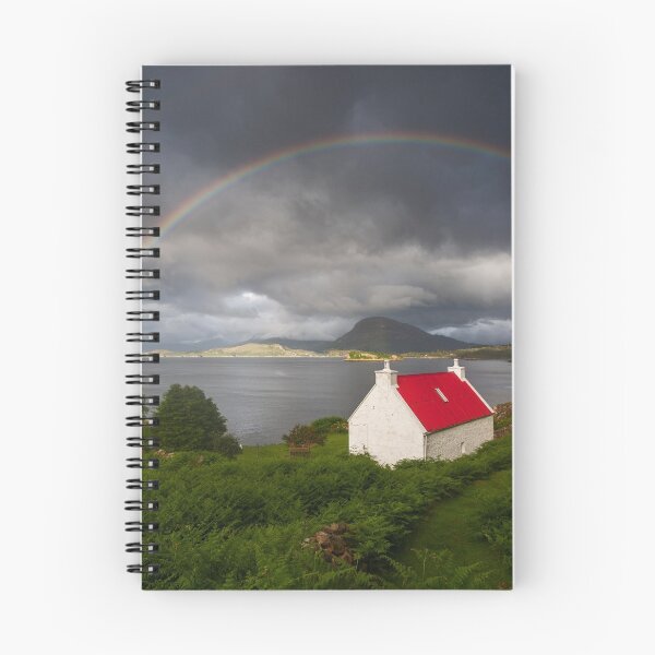 Item preview, Applecross Red Roofed Cottage with Rainbow designed and sold by derekbeattie.