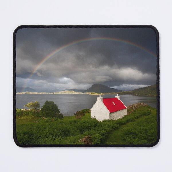 Item preview, Applecross Red Roofed Cottage with Rainbow designed and sold by derekbeattie.