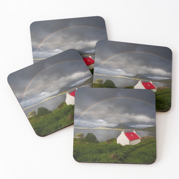 Item preview, Applecross Red Roofed Cottage with Rainbow designed and sold by derekbeattie.