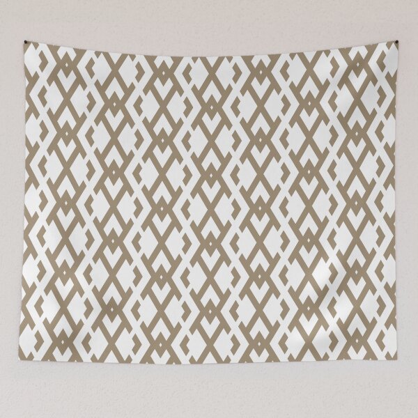 Item preview, Brown and White Diamond Vertical Zig Zag Pattern Pairs DE 2022 Trending Color Tuscan Mosaic DE6208 designed and sold by ColorOfTheYears.