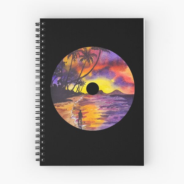 Aperçu de l'œuvre Aquarelle Sunset Beach Vinyle Records Pour les lecteurs de musique des années 80 ou les mélomanes - Vinyle Records créée et vendue par Funwithmusic.