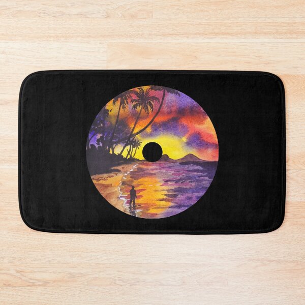 Aperçu de l'œuvre Aquarelle Sunset Beach Vinyle Records Pour les lecteurs de musique des années 80 ou les mélomanes - Vinyle Records créée et vendue par Funwithmusic.