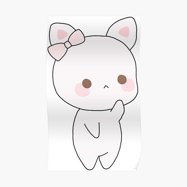 Cute Anime Bunny Sticker Poster For Sale By Stick Tees Redbubble