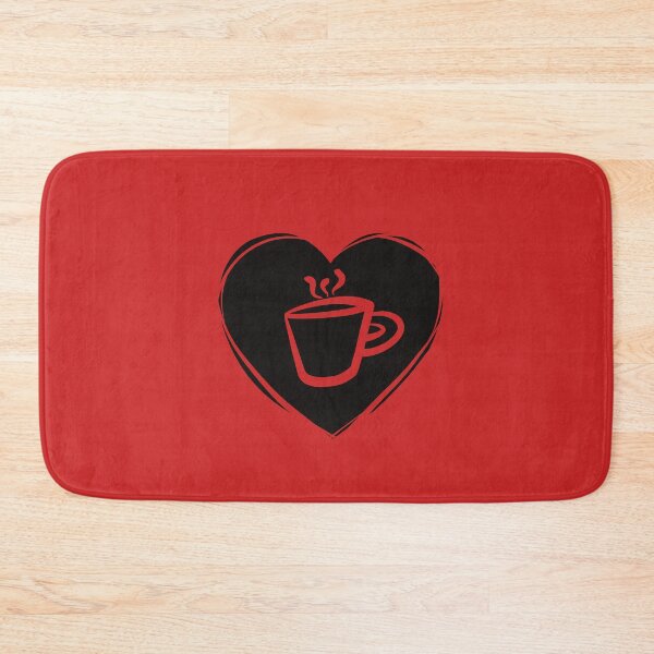 Item preview, Black Heart Coffee Red Background designed and sold by SubtleSplit.