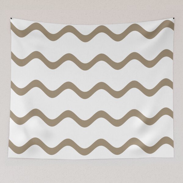 Item preview, Brown and White Rippled Horizontal Stripe Pattern Pairs DE 2022 Trending Color Tuscan Mosaic DE6208 designed and sold by ColorOfTheYears.
