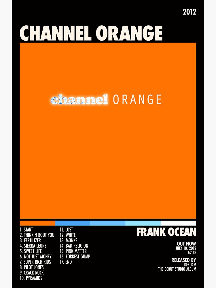 "Channel Orange Tracklist Posters Album Album Cover Poster Poster