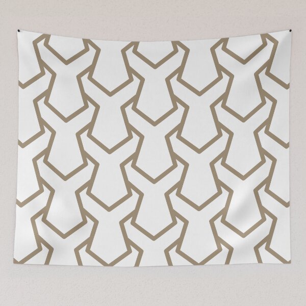 Item preview, Brown and White Tessellation Line Pattern 11 Pairs DE 2022 Trending Color Tuscan Mosaic DE6208 designed and sold by ColorOfTheYears.