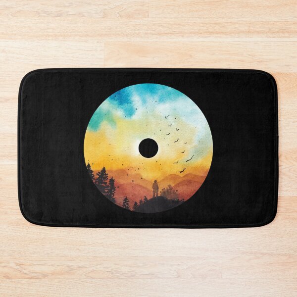 Aperçu de l'œuvre Aquarelle Sunset Mountains Art sur vinyles pour les lecteurs de musique des années 80 ou les mélomanes - Vinyle Records créée et vendue par Funwithmusic.