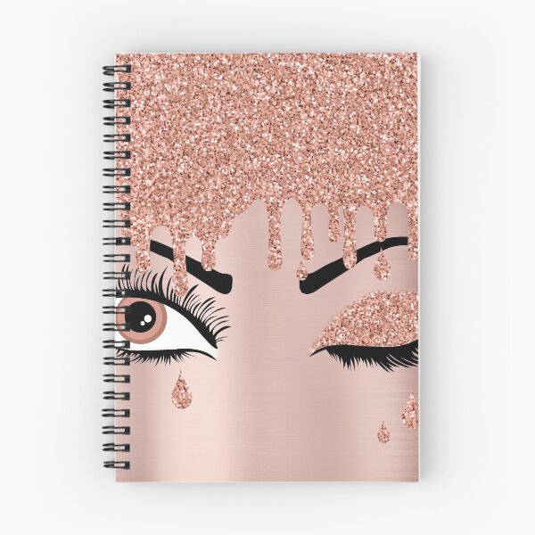 Item preview, Rose Pink Gold Eyelashes Dripping Glitter designed and sold by idovedesign.