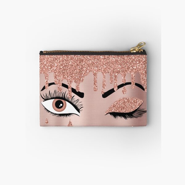 Item preview, Rose Pink Gold Eyelashes Dripping Glitter designed and sold by idovedesign.