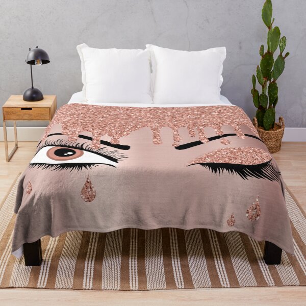 Item preview, Rose Pink Gold Eyelashes Dripping Glitter designed and sold by idovedesign.