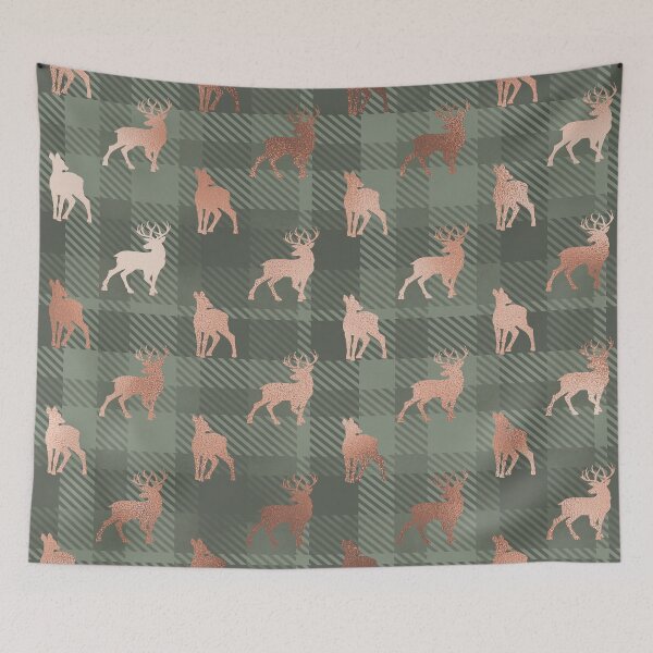 Item preview, Aspen Flannel Green Deer designed and sold by storyboxdesigns.
