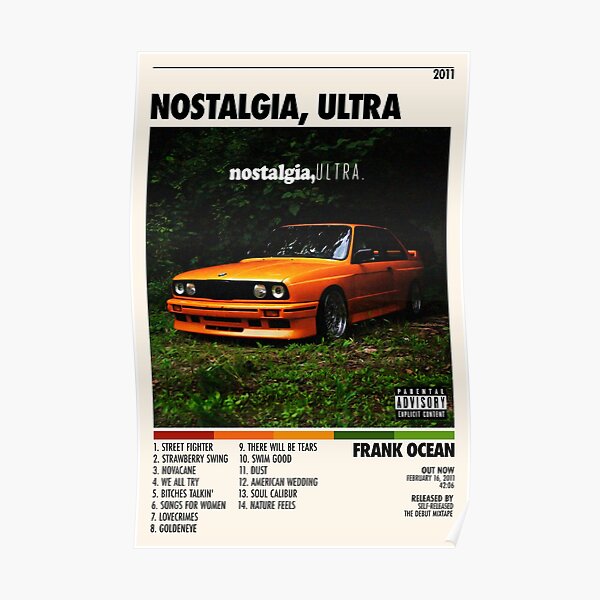 Nostalgia Ultra Tracklist Posters Album - Affiche de couverture d'album | Impression d'affiche | Art mural | Décor à la maison Affiche Poster
