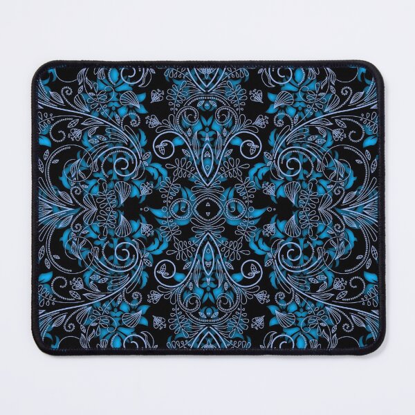 Item preview, Blue damask and Vines designed and sold by bloomingvine.