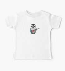 Baby Penguin Playing Texas Flag Guitar Baby Tee