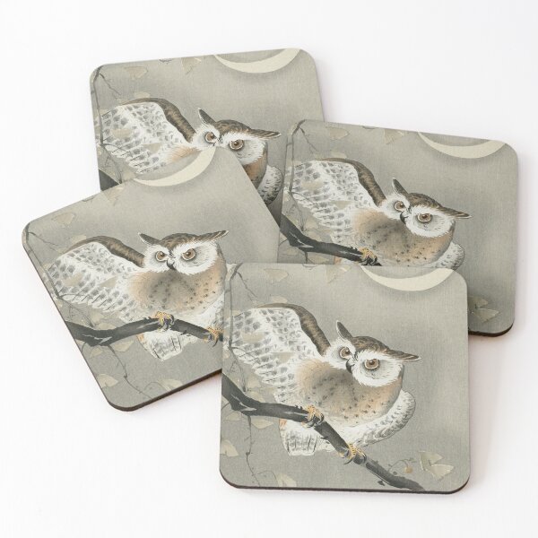 Item preview, Long-eared owl in ginkgo by Ohara Koson - Great Arts designed and sold by InHerits.