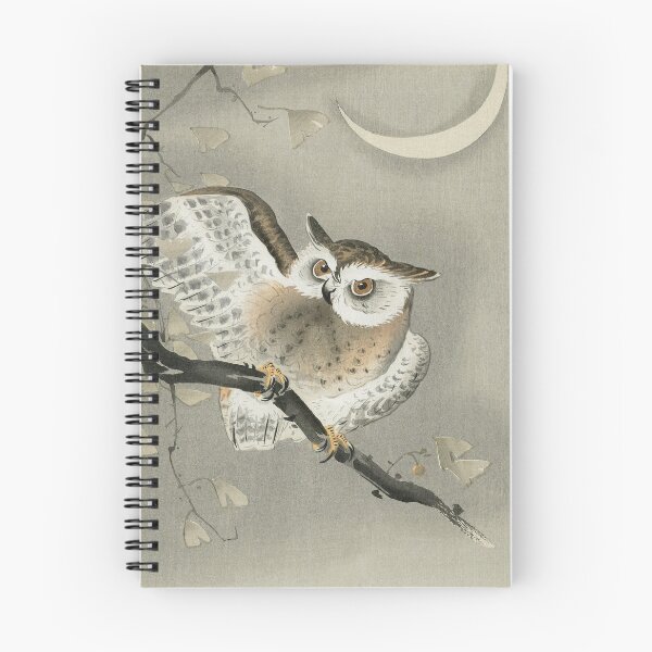 Item preview, Long-eared owl in ginkgo by Ohara Koson - Great Arts designed and sold by InHerits.
