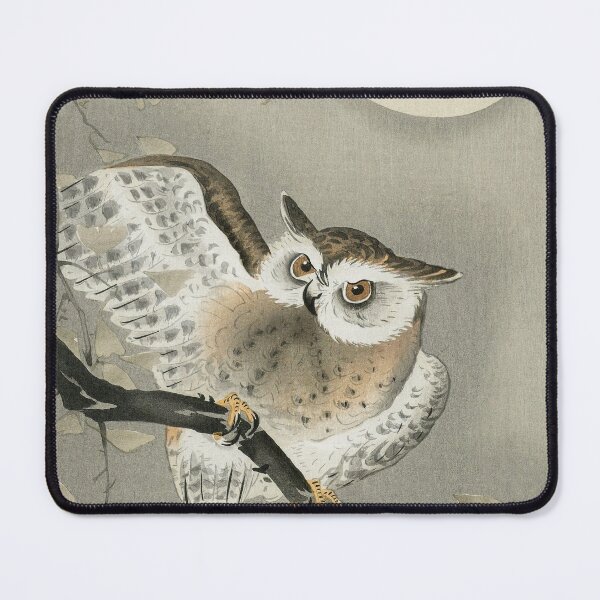 Item preview, Long-eared owl in ginkgo by Ohara Koson - Great Arts designed and sold by InHerits.