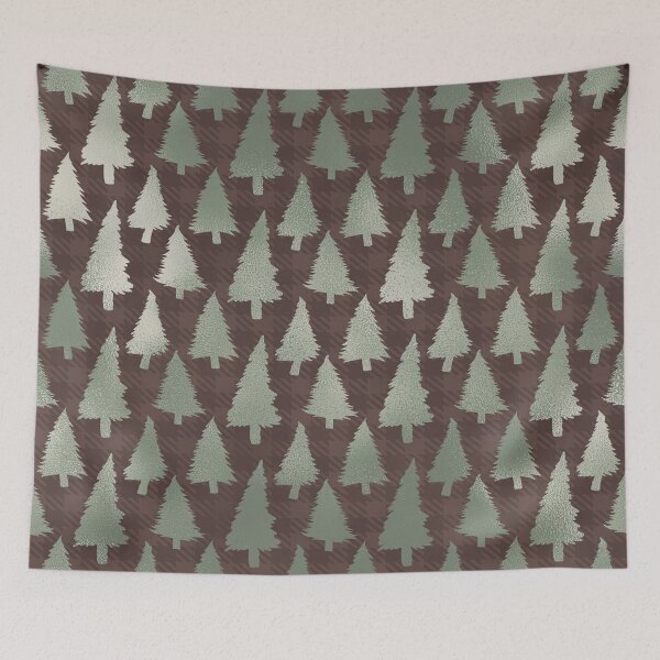 Item preview, Aspen Flannel Teal Pine Trees designed and sold by storyboxdesigns.