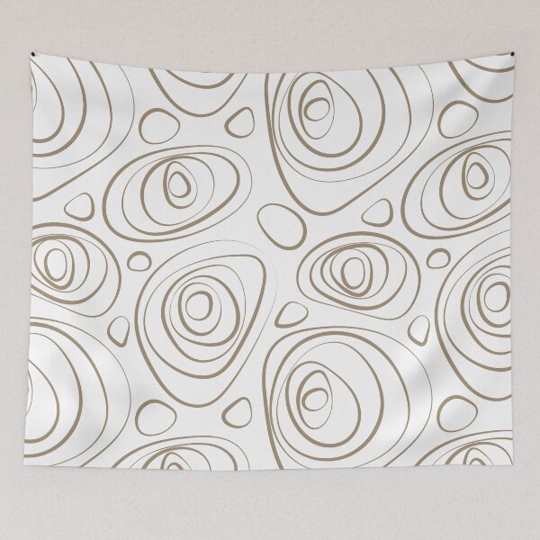 Item preview, Brown and White Wacky Retro Circle Pattern Pairs DE 2022 Trending Color Tuscan Mosaic DE6208 designed and sold by ColorOfTheYears.