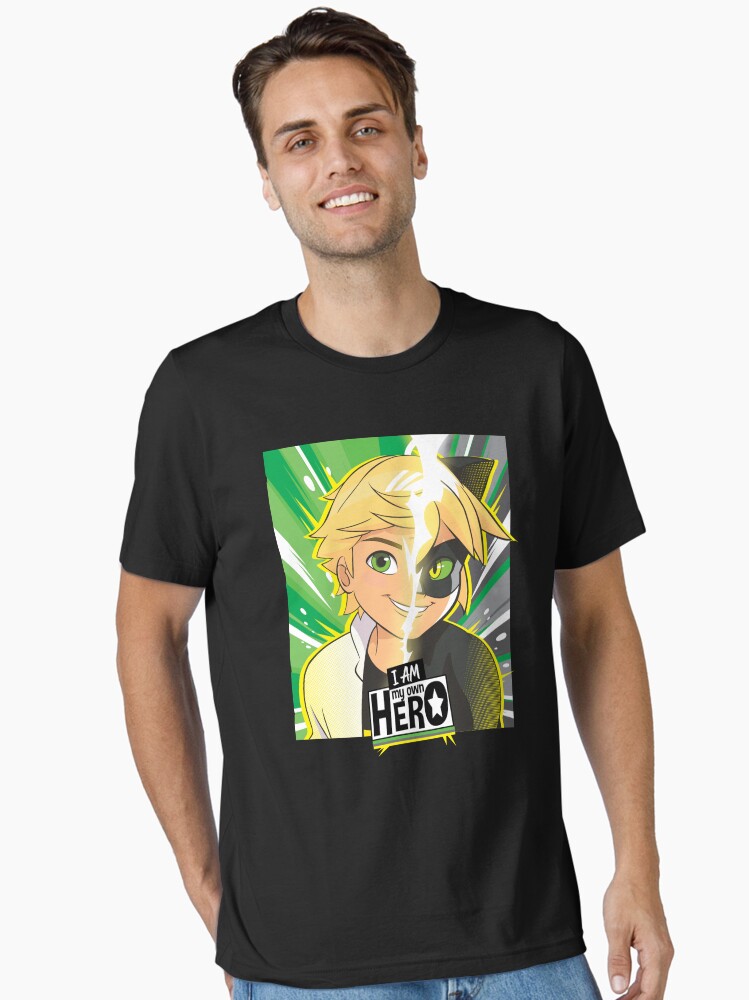 Miraculous Ladybug Split Adrien Cat Noir My Own Hero Essential T-Shirt