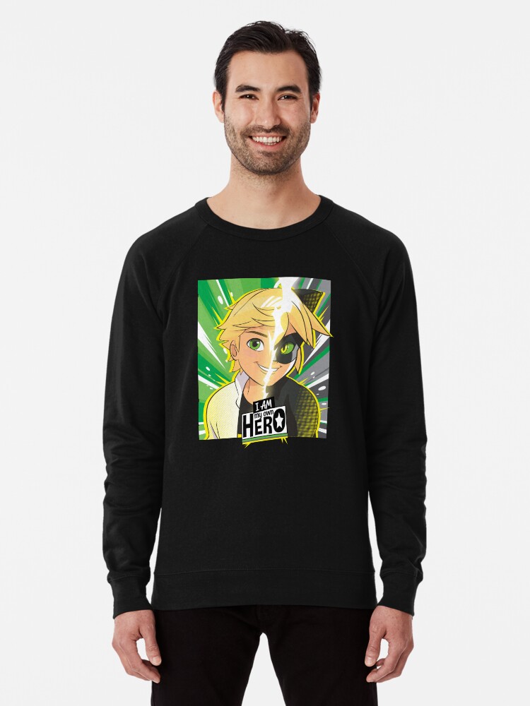 Miraculous Ladybug Split Adrien Cat Noir My Own Hero Lightweight  Sweatshirt