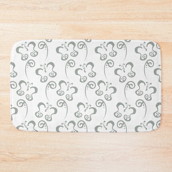 Item preview, Gray and White Butterfly and Scroll Pattern Pairs DE 2022 Trending Color Casting Shadow DE6291 designed and sold by ColorOfTheYears.