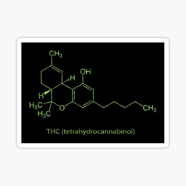 Marijuana THC Cannabis Molecule Sticker