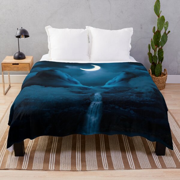 Item preview, A Man on Boat in Beautiful Moon Light Night Waterfall Nature designed and sold by winstonart.