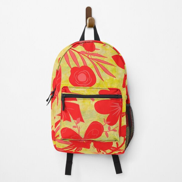 Item preview, Red Flowers on Greeny Yellow Background designed and sold by GasconyPassion.