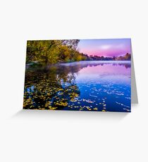 Foggy early morning on the river Greeting Card